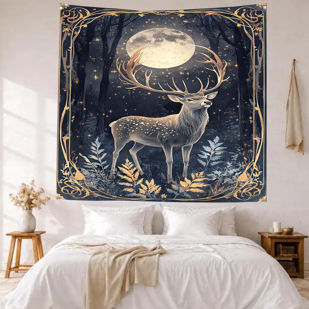 Deer Wall Decor Tapestry Art For Pet Memorial Birthdaywedding Party Backdrop Family Gift