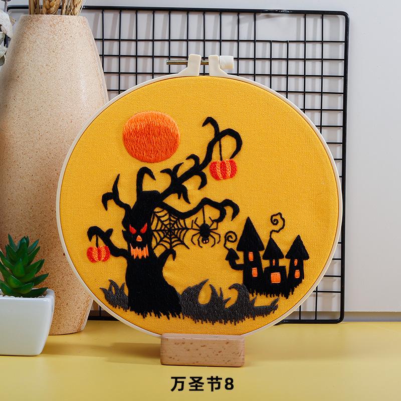 Diy Handmade Embroidery Material Package, Halloween Pumpkin Bat Ghost European And American Festivals Christmas