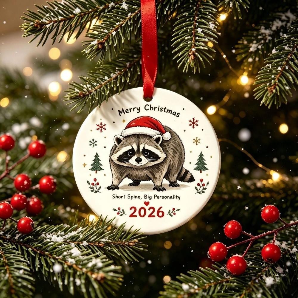 Cute Christmas Tree Pendant 2D Christmas Raccoon Ornament NEW Jimothy Raccoon Ornament Party Decor