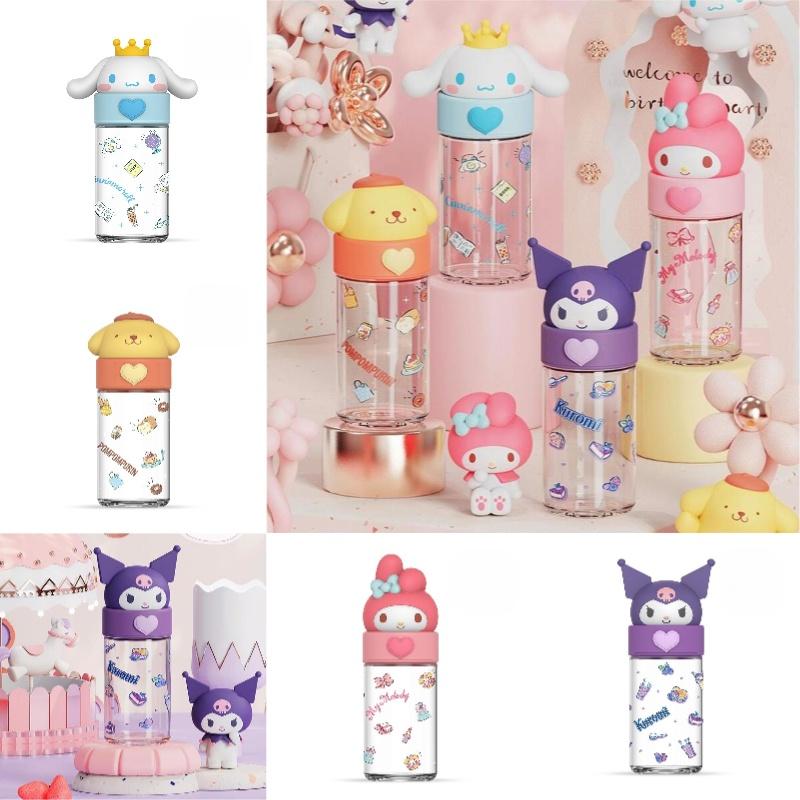 Cute Sanrio Kuromi Cinnamoroll Glass Water Bottle High Quality Cartoon Themed Cup