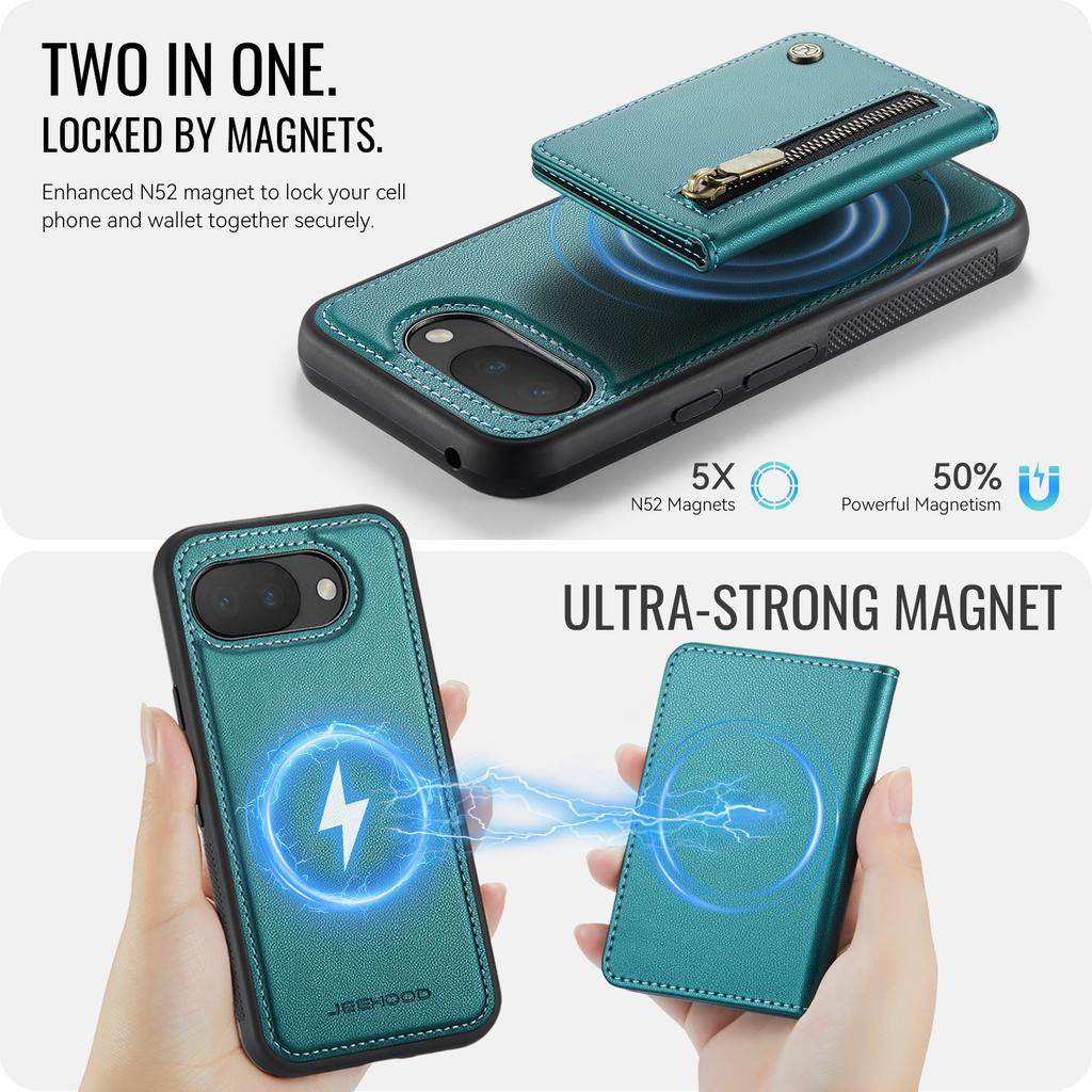 2 in 1 Detachable Magnetic Cards Solt Wallet Leather Case for Google Pixel 10 Pro XL 9A 9 8 8A 7A 7 Shockproof RFID Stand Cover