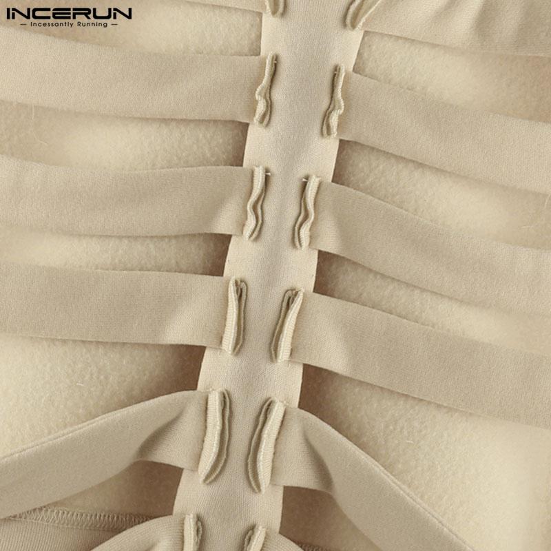 INCERUN Men Cool Style Sleeveless Hollow Out Cosplay Pullover Waistcoats