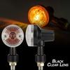 2 Stück Motorrad-Blinker für GN/CG125 Universeller Ersatz Vintage Runde Blinkerlampe Bernstein Blinker