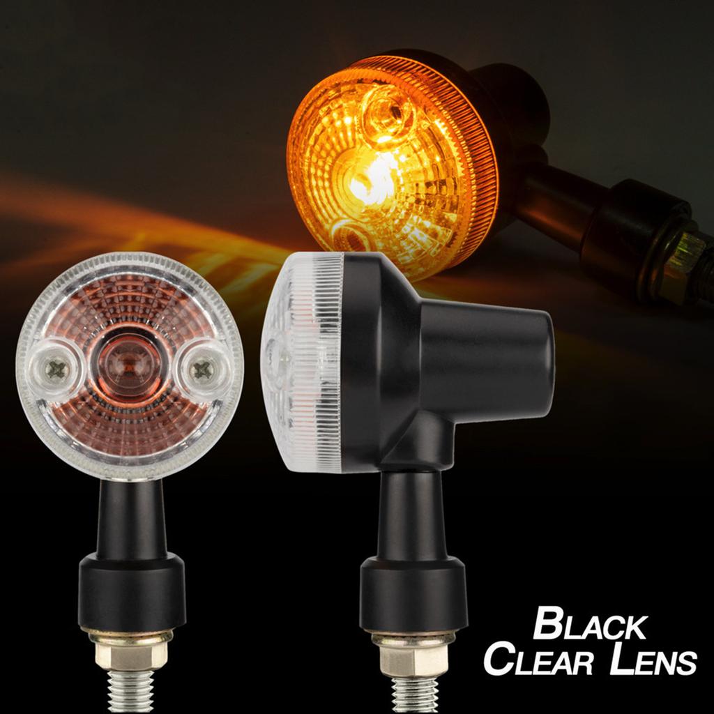 2 Stück Motorrad-Blinker für GN/CG125 Universeller Ersatz Vintage Runde Blinkerlampe Bernstein Blinker