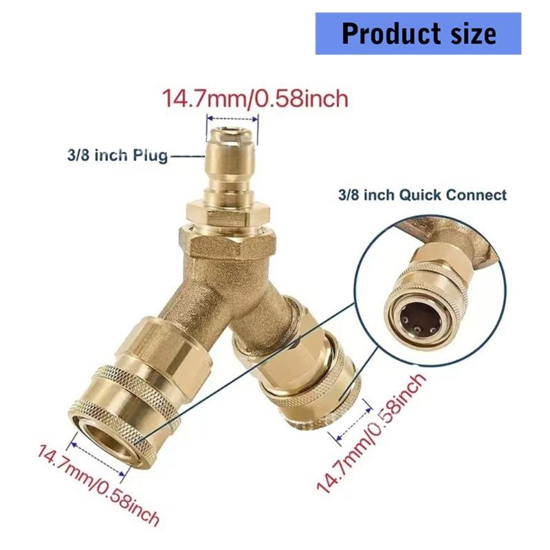 Triple Spliter Adapter With 3/8inch Quick Release Connector Adapter Splitter Coupler Connector For High Pressure Washer