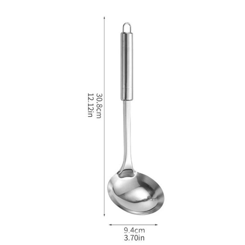 Stainless Steel Kitchen Cooking Spoon Household Pot Spoon Soup Making Hotel Supplies Outdoor Barbecue Kitchen Tools