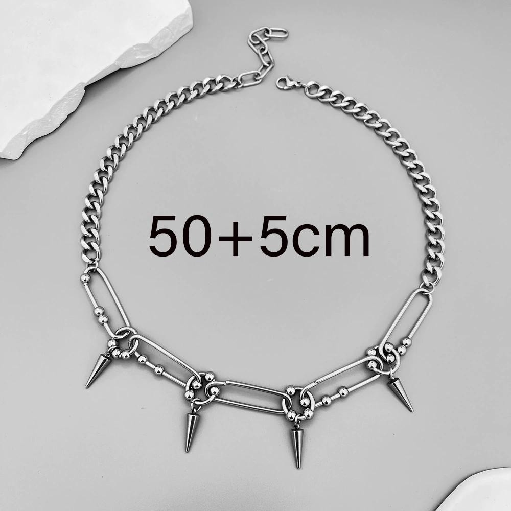 

Titanium Steel Punk Necklace Fashion Chain New Conical Pendant Neck Chain Cool Personalized Jewelry Accessories For Men Women Other