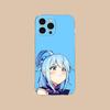 Konosuba Aqua Clear TPU Mobile Case for iPhone 17 16 15 14 13 12 11 X XR XS Air Pro Max Plus Mini Colorful Cover