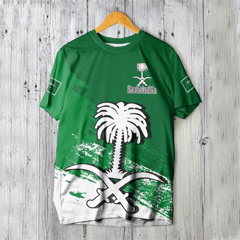 Saudi Arabia Flag 3D Print T-shirt For Men SA Saudi Arabian Jersey Tee Shirts Summer Fashion Casual Boys Fitness Oversized Tops