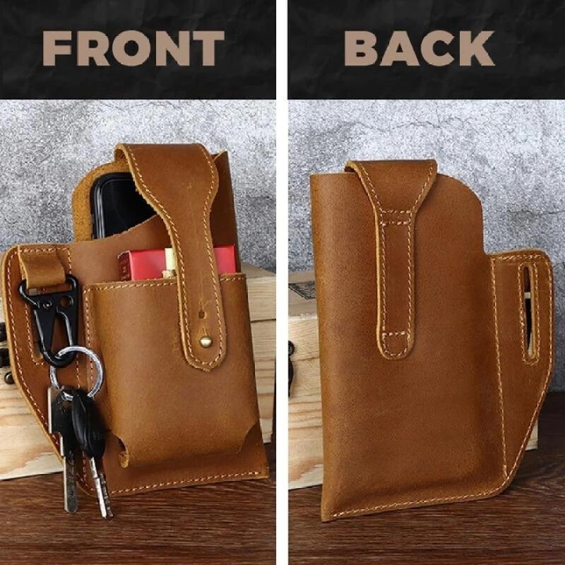 Kjøp Leather Phone Holster for Men Belt Loop Multitool Sheath with Key