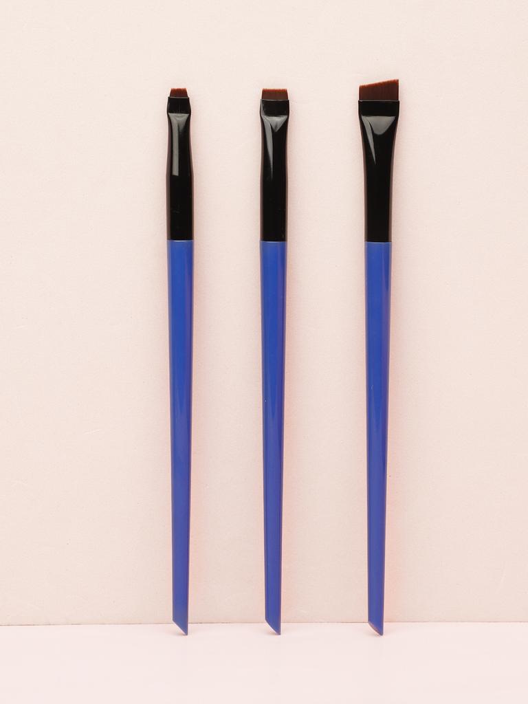 3Piece Flat Oblique Makeup Brush for Eyebrows and Concealing Soft Dual-Use Cosmetic Tool for Professional and Personal Use