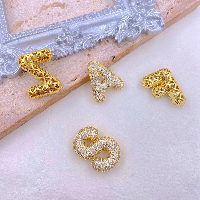Copper Pendant Necklace With Zirconia Letter Charm Gold Rose White Box Chain Women Men Fashion Jewelry