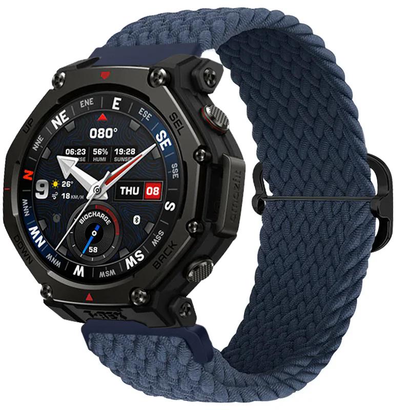 20/22mm Nylon Braided Strap For Amazfit T-Rex3 Pro 44/48mm/Helio Comfortable Band Huawei Watch 5/4 GT6-5-4 Pro 46mm Accessories