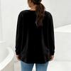 Women's Vintage V-Neck Zipper Front Long Sleeve Pullover Color