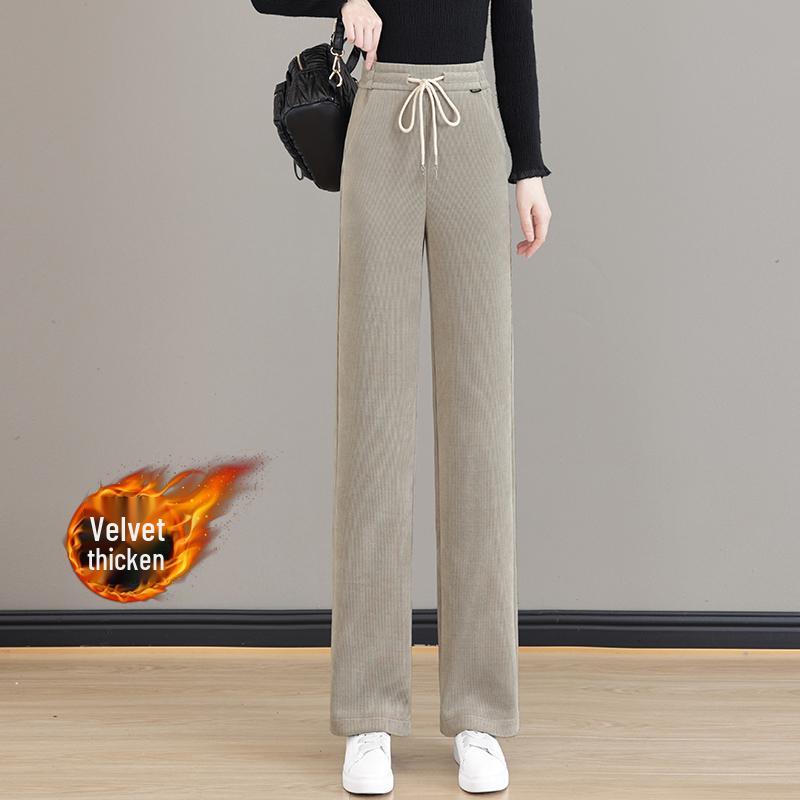Woodpecker Women's High-Waist Fleece Lined Wide-Leg Pants Autumn/Winter 2025