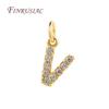 18K Gold Plated Copper A-Z Alphabet Charms For DIY Women's Necklace Jewelry Making Supplies,Fashion Inlay Zircon Letter Pendants