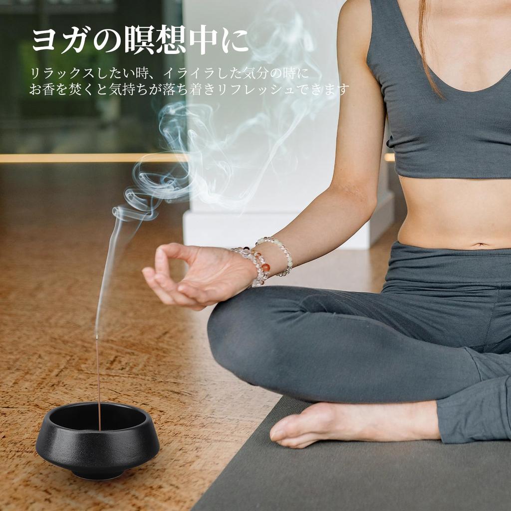Segarty Ceramic Incense with 2 Brass Japanese Modern Easy To Incense Incense Fatigue Stress Air Buddhist Japanese Modern Incense Gift Suitable