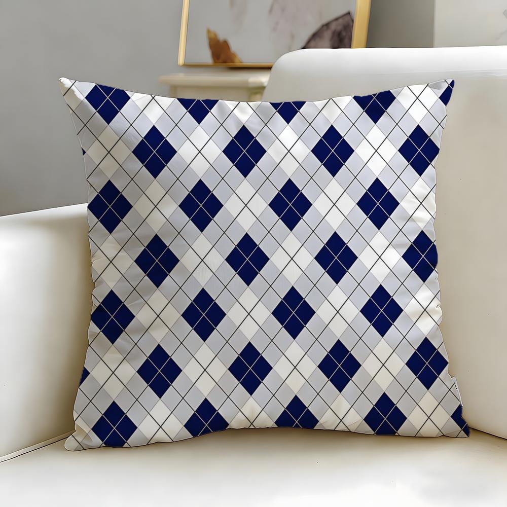 Diamond Pattern Cushion Cover Soft  EasyWash Pillow Case  Versatile for Couch Bed Travel and Office