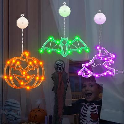 3Pcs Halloween Lights Decorations Light Up Decorations With Suction Cup & Hooks