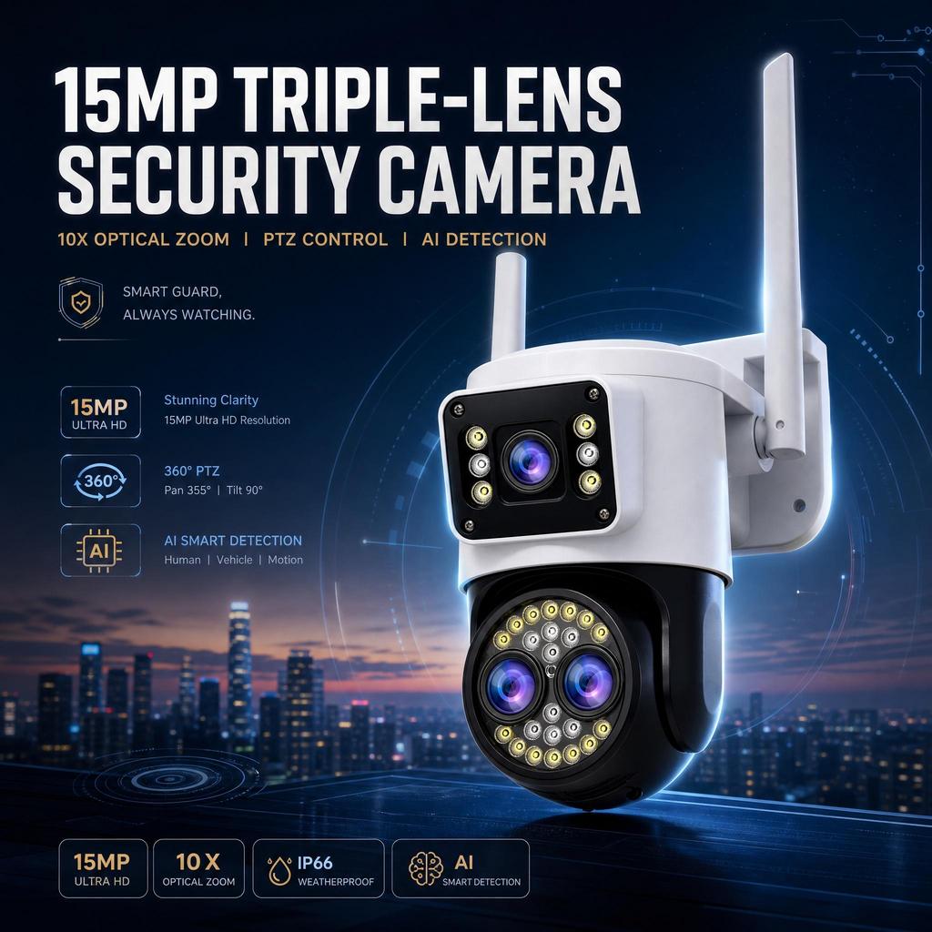 YOOSEE Ai APP Sicherheitskamera Wifi PTZ Kabellos Außen CCTV Kamera HD 15MP 10X ZOOM Automatische Verfolgung Zwei-Wege-Gespräche Farb-Nachtsicht
