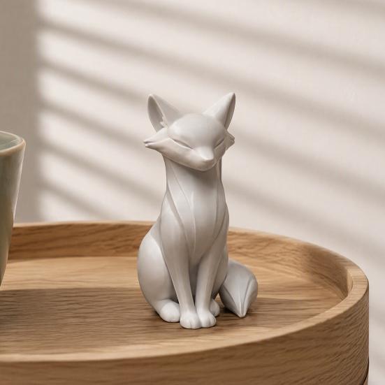 Schreibtischskulpturen für das Büro 3D-gedruckte minimalistische Fuchs-Skulptur, elegante Figur, mattes modernes zeitgenössisches Wohnzimmer-Dekor-Ornament Eingangsbereich