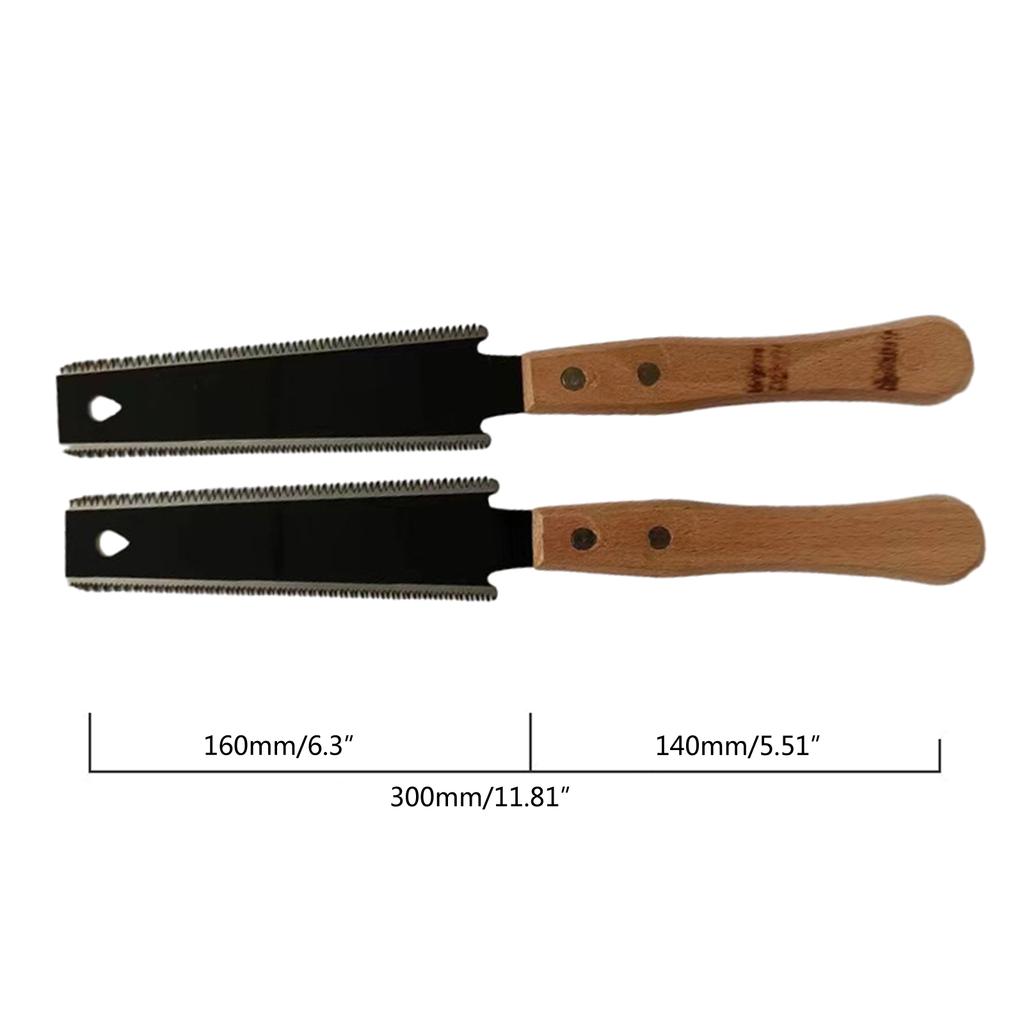 Small Japanese Hand Saw for Fine Cutting Wood, Heatigo Double Edged Flush Cut Saw, Non-slip Wooden Handle