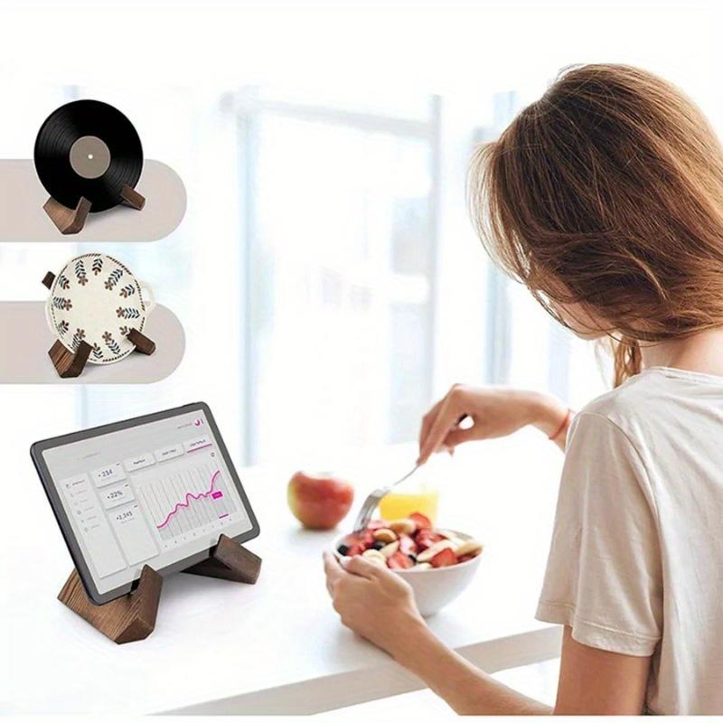 1PC Wooden Restaurant Home Menu Shelf Kitchen Menu Display Shelf Hanging Study Desktop Reading Wooden Book Stand