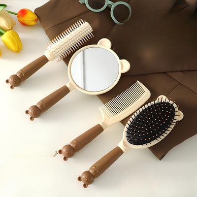Cartoon Cat Comb Mirror Air Cushion Comb Massage Comb Portable Anti-static Fluffy Hair Comb for Women Air Bag