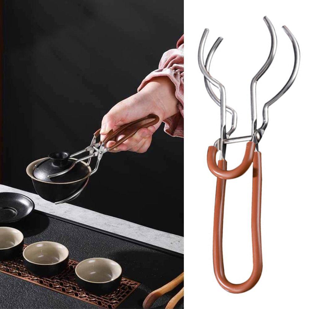 Multi-functional Tea Brewing Assistant Stainless Steel Stable Tea Cup Non Slip Cup Clamp  Tea