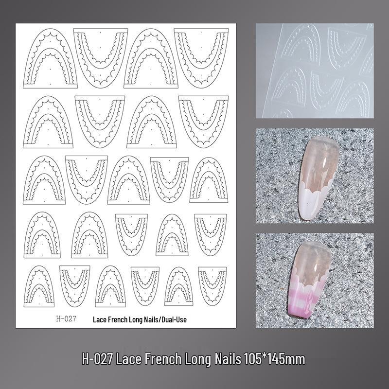 Autocollants de Positionnement Nail Art à Carreaux et Dentelle - Gabarits Français Multi-Largeurs pour Décoration d'Ongles DIY