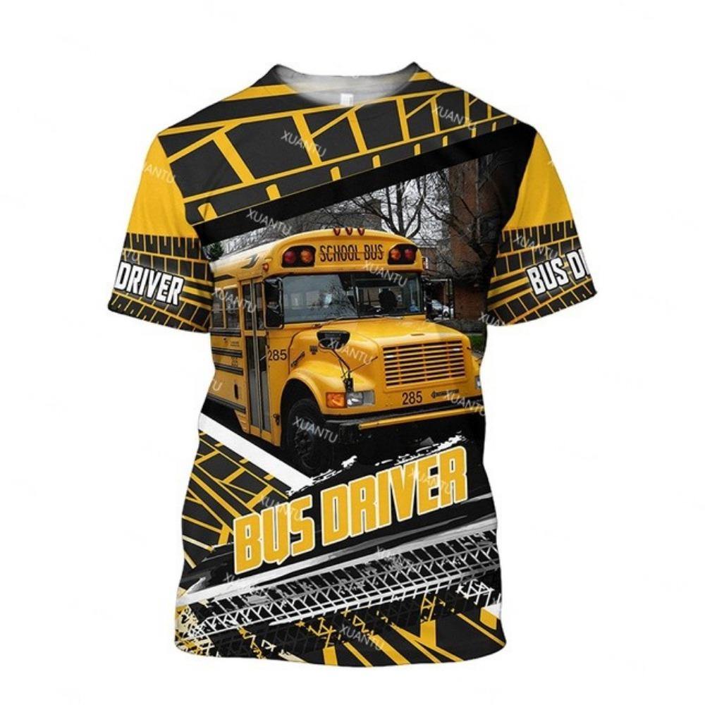 Summer Top Short Sleeved Round Neck Men's T-shirt Truck Pattern 3D Printing Fashionable Casual Plus Size T-shirt Street