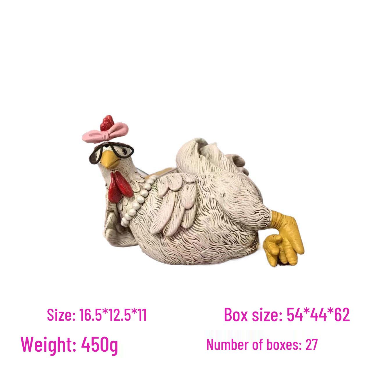 

Cross-Border Creative Resin Rooster & Hen Office Decor Ornaments - Cute Decompression Gift