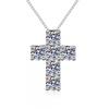 3ct Cross Necklace With Moissanite Dainty Clavicle Chain Women