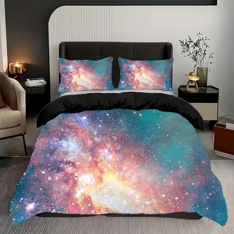 3D Digital Printing Star Bed Three-Piece Printing Polyester Quilt Cover