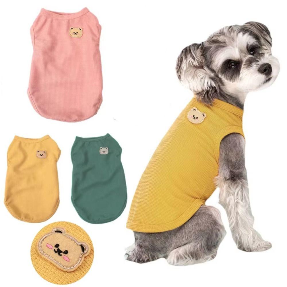 Breathable Dog Clothes Waffle Pet Cat Clothing Summer Cool Dog Vest