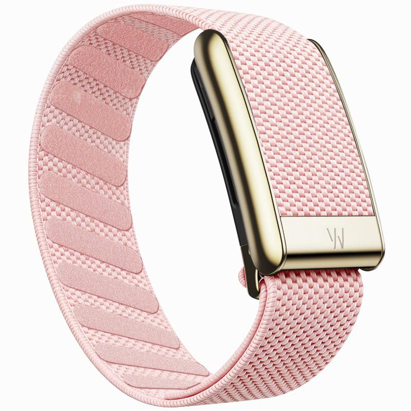 Suitable for Whoop 5.0 Wristband Strap, Nylon Woven Elastic MG Sports Replacement Wristband with Bright Silver U-Shaped Metal