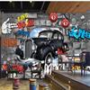 Large Wall Murals Retro European 3D Brick Wall Mural Car Graffiti Mural Wallpaper
