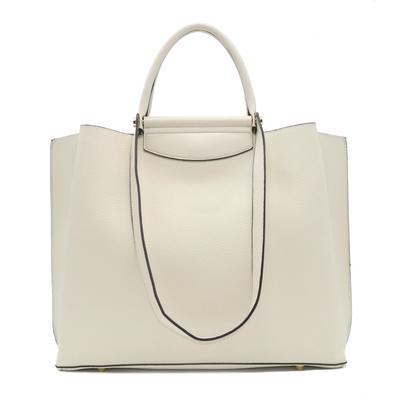 Tote skóra PU elegancka kwadratowa wstawka 171135 [Guccio Italy] torba 2-way, luksusowa torebka, kształt, elementy, damska (KOŚĆ SŁONIOWA)