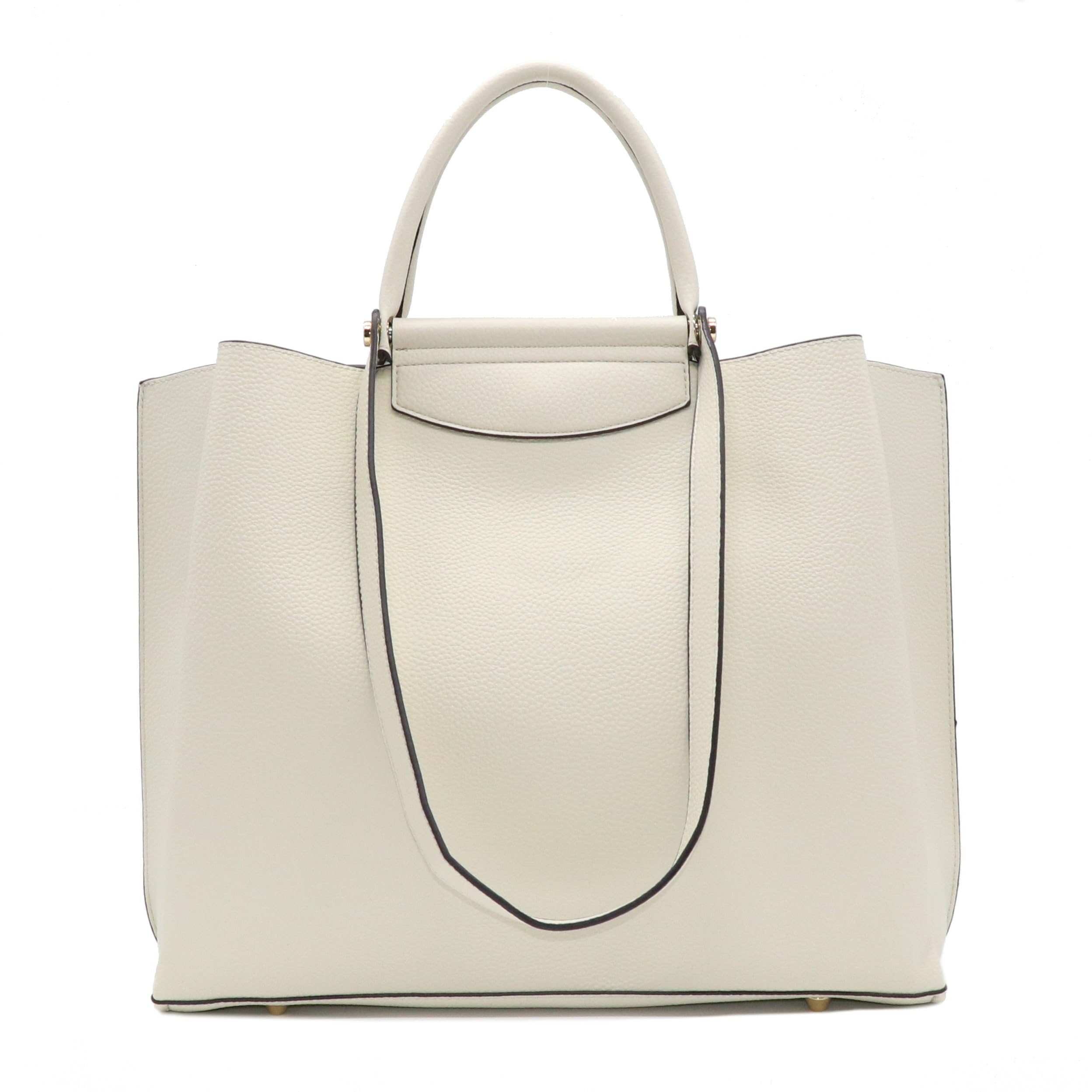 

тоут из ПУ кожи элегантный квадратный бит 171135 [Guccio Italy] сумка 2-в-1, высококлассная сумочка, форма, детали, женская (Слоновая кость)