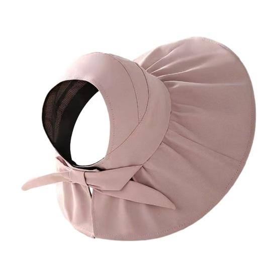 Summer Hat Wide Brim UV Protection Lightweight Vinyl Empty Top Sun Hat Face Shaping Sunshade Hat Sun Protection Headwear розовый