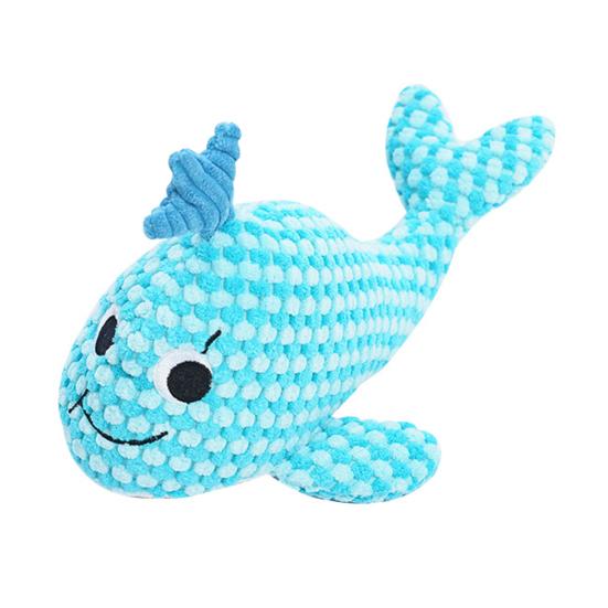

Ocean Animal Dog Toy Plush Squeaky Dog Chew Toy Textured Fabric Stuffed Animals for Small Medium Dogs Chewing Puppy Teething светло-синий