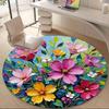 1pc Floral Bouquet Office Round Area Rug, Indoor Mat Suitable ForOffice, Under Office Chairs Bedroom Living Room Home Decor, D154