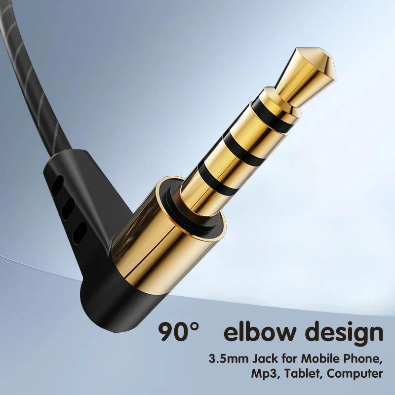 Dynamická drátová sluchátka HIFI Heavy Bass Music Headset Sluchátka do uší 3,5 mm s mikrofonem Závodní sportovní herní sluchátka s potlačením hluku