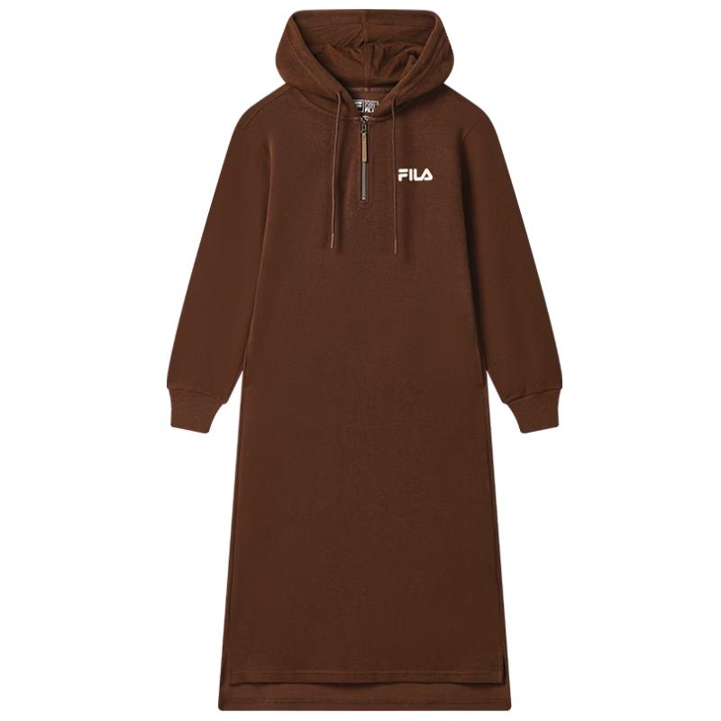 FILA Women's Long Hooded Sweatshirt Dress