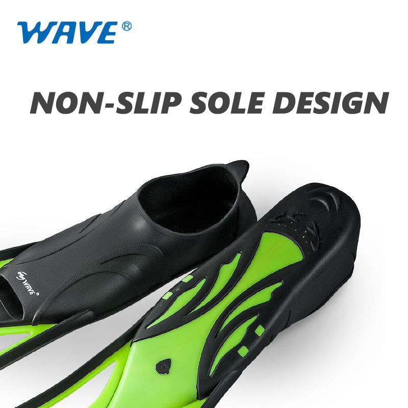 WAVE Short Adult Snorkel Foot Swimming Flippers Fins Flexible Comfort Swimming Fins Submersible Foot Children Fins Flippers