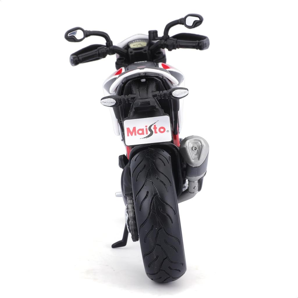 Maisto 1/12 Scale Ducati Hypermotard White / Diecast Model Car, Motorcycle, Finished Model 13015