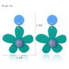 European and American Exaggerated Candy Colored Flower Earrings, Fashionable and Simple Sweet Button Daisy Earrings