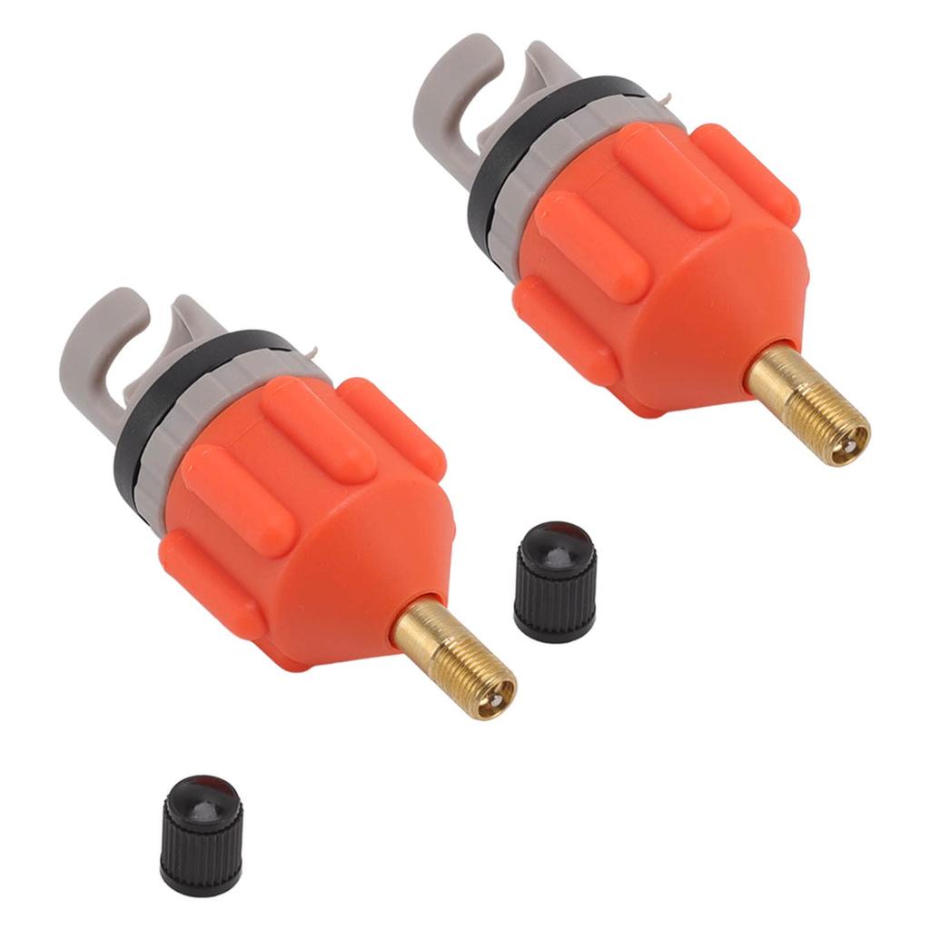 J-ouuo 2-teiliger Luftpumpen-Aufblasadapter Paddelbrett-Düsennadapter Luftventilverbindung für Kajak Schlauchboot Autopumpe (Orange)