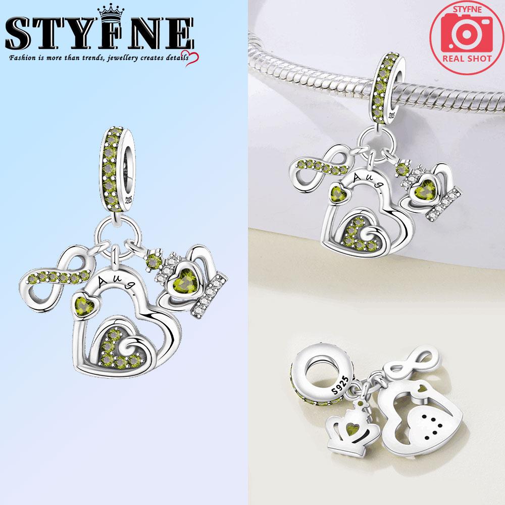 

Медь Разноцветный Месяц Сердце Циркон Камень Рождения Шармы Бусины Подвеска Для Оригинального Браслета Женщина Девушка Ювелирные Изделия