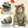 Baby nest Baby Clothes Jumpsuit Coverall Bear Long Sleeve Romper Coat Winter Warmth Boys Girls Green Size 90 18-24 Months
